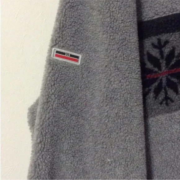 NAUTICAL VINTAGE Mens Sweater Gray PULLOVER with Snowflake Design Size XL - Picture 5 of 12